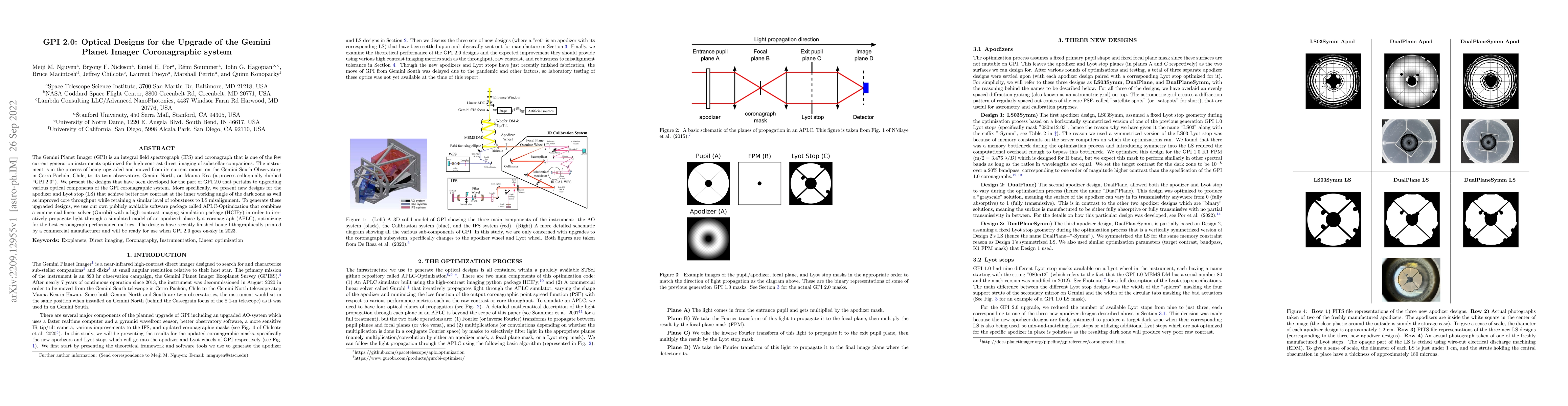 Thumbnail for GPI 2.0: Optical Designs for the Upgrade of the Gemini Planet Imager
  Coronagraphic system