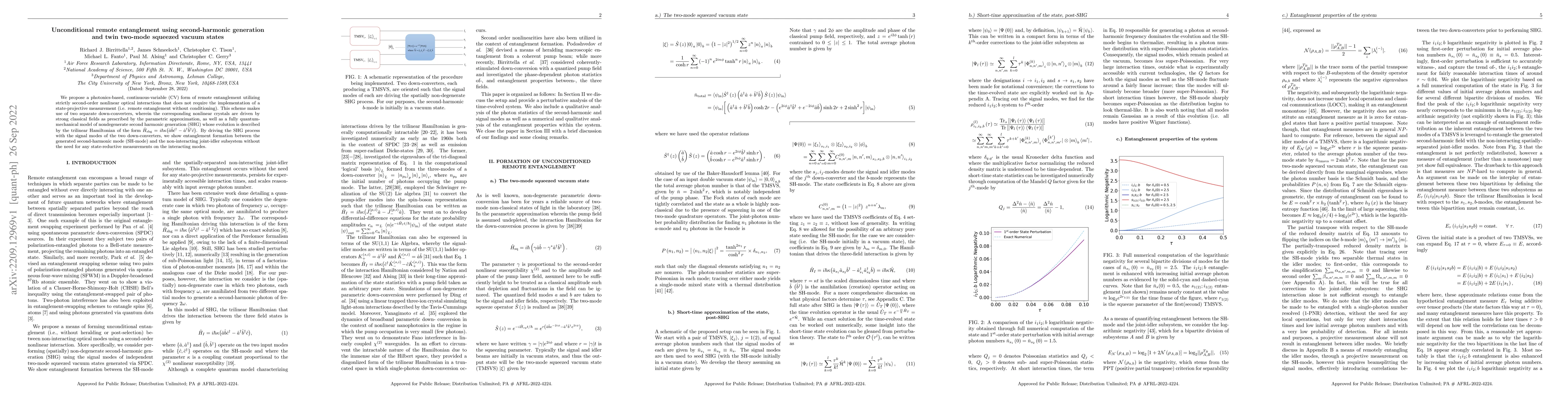 Thumbnail for Unconditional remote entanglement using second-harmonic generation and
  twin two-mode squeezed vacuum states