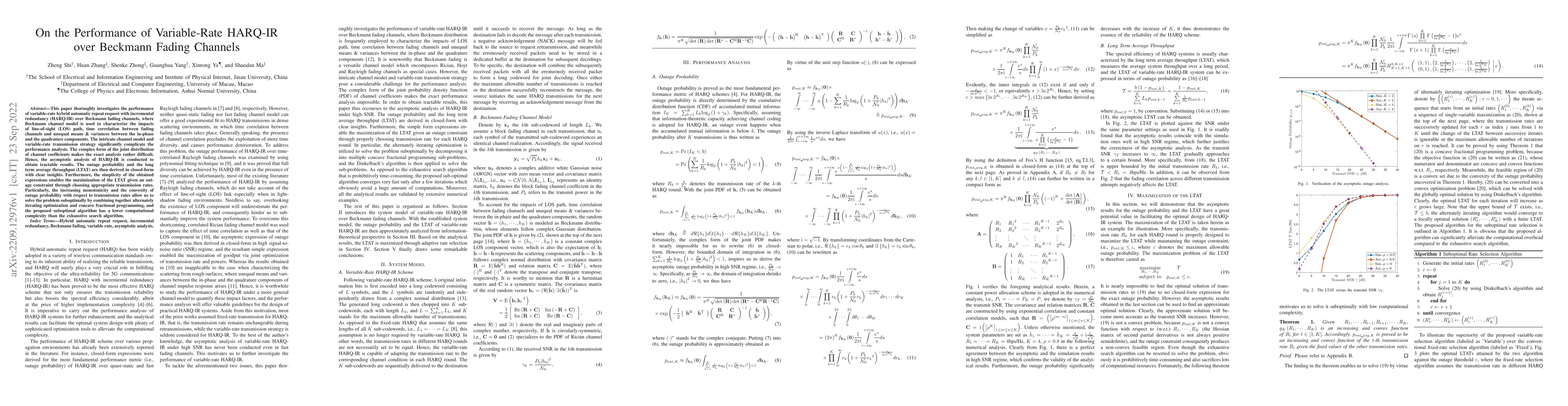 Thumbnail for On the Performance of Variable-Rate HARQ-IR over Beckmann Fading
  Channels