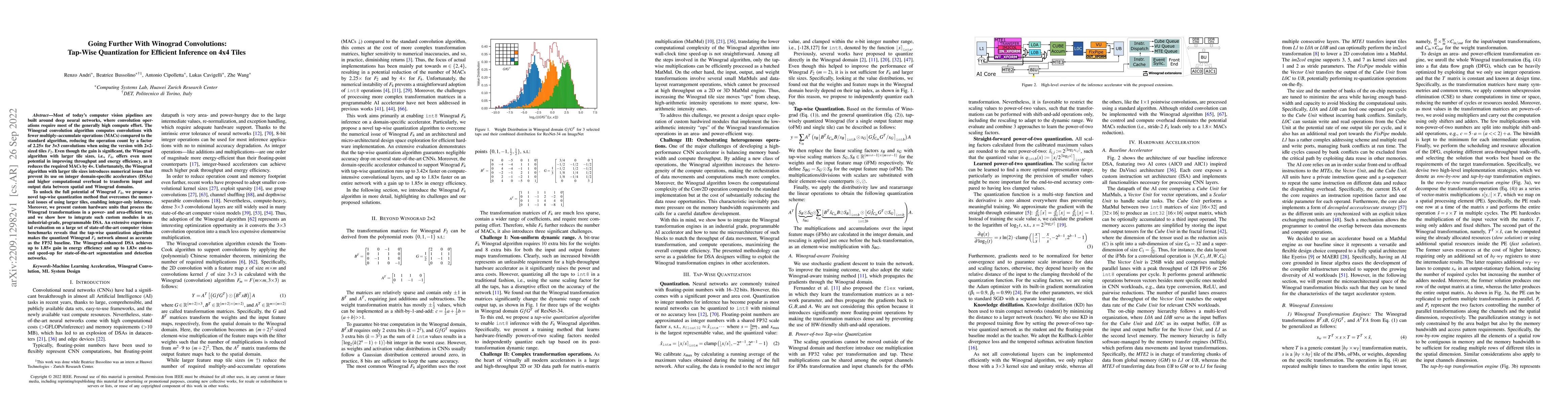 Thumbnail for Going Further With Winograd Convolutions: Tap-Wise Quantization for
  Efficient Inference on 4x4 Tile