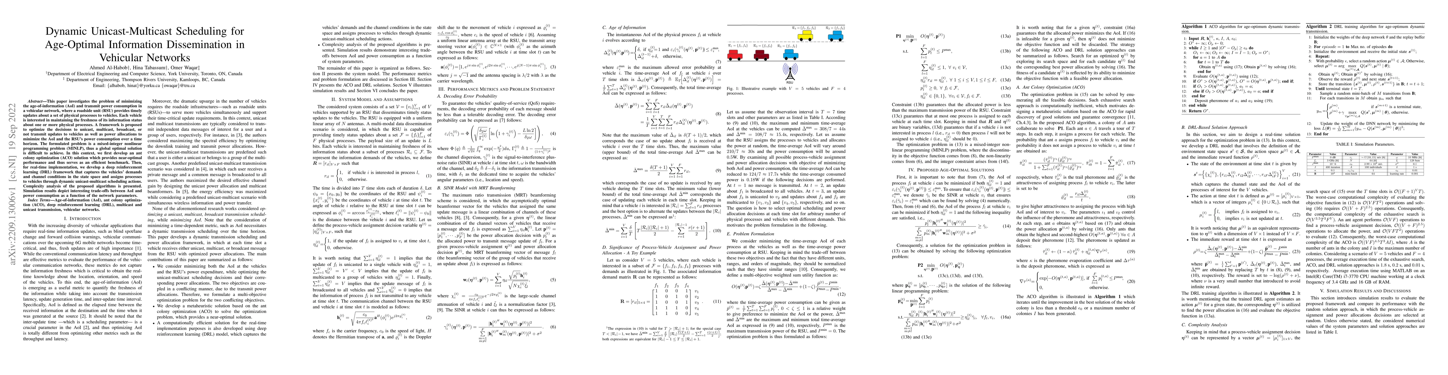Thumbnail for Dynamic Unicast-Multicast Scheduling for Age-Optimal Information
  Dissemination in Vehicular Networks