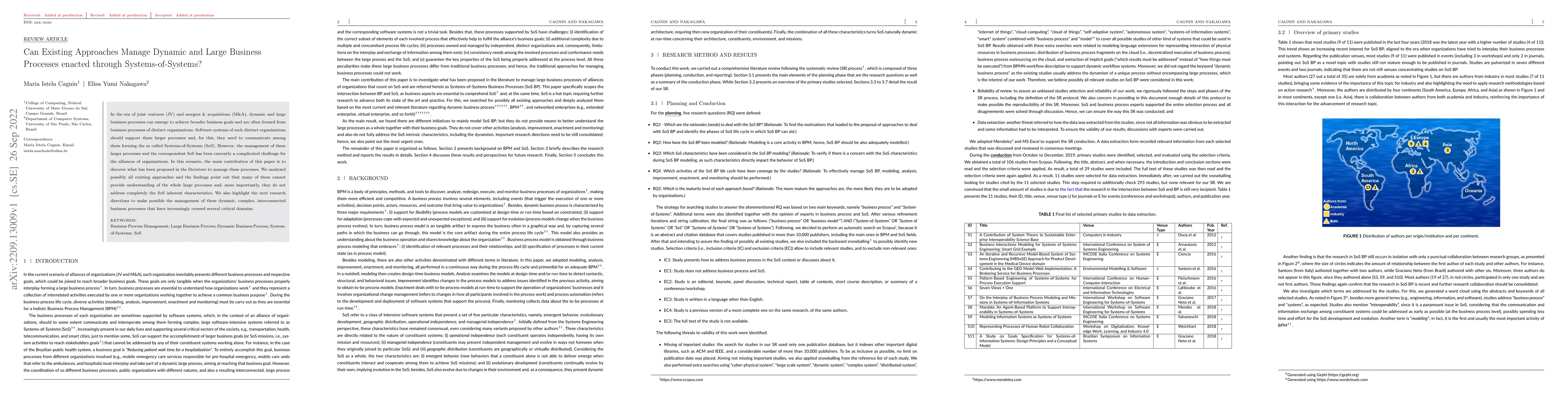 Thumbnail for Can Existing Approaches Manage Dynamic and Large Business Processes
  enacted through Systems-of-Systems?