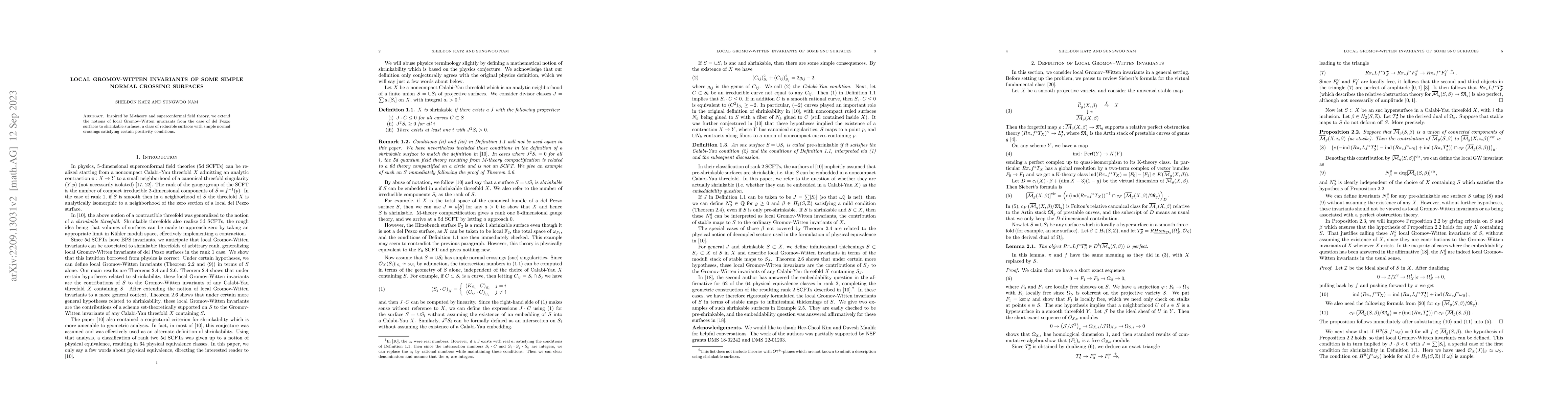 Thumbnail for Local Gromov-Witten invariants of some simple normal crossing surfaces