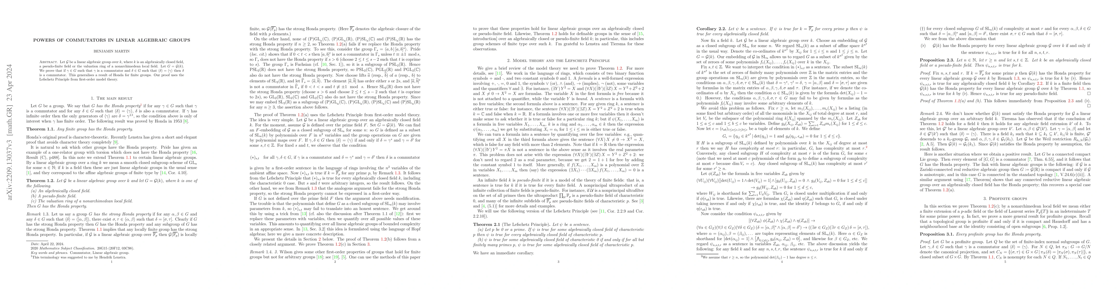 Thumbnail for Powers of commutators in linear algebraic groups