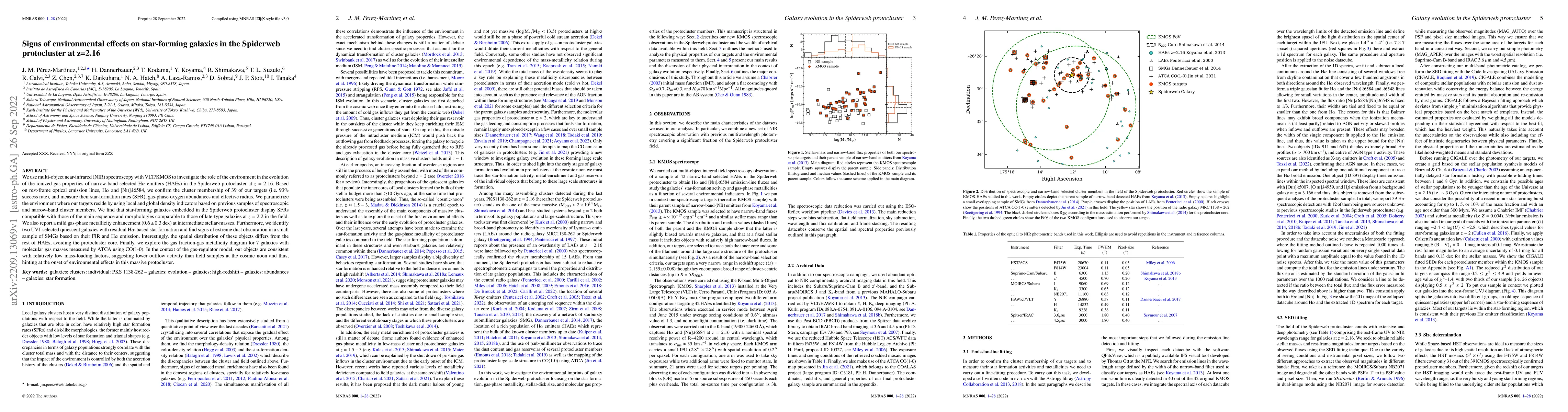 Thumbnail for Signs of environmental effects on star-forming galaxies in the Spiderweb
  protocluster at z=2.16