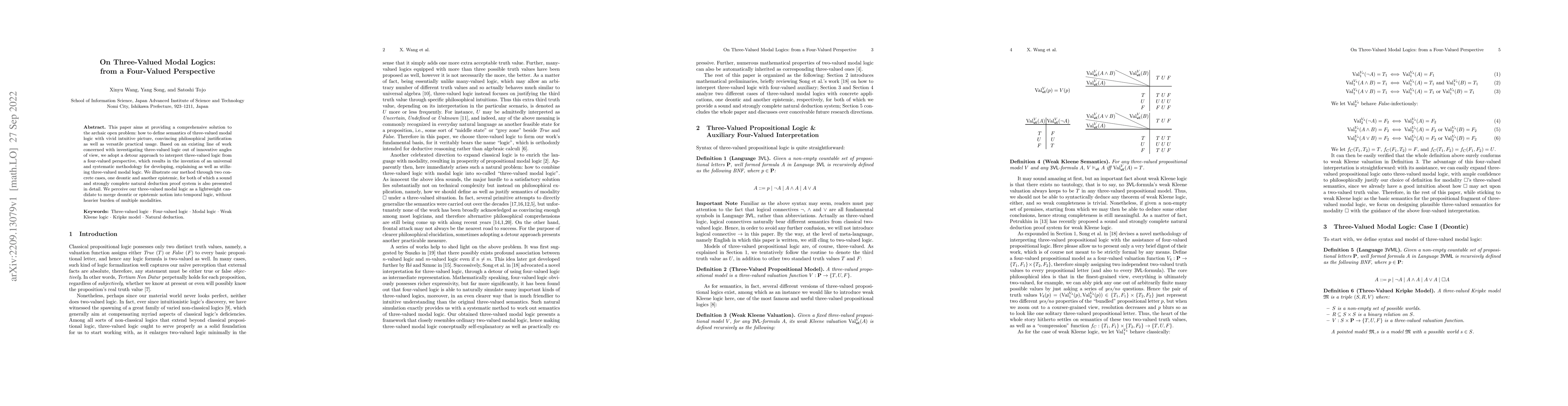 Thumbnail for On Three-Valued Modal Logics: from a Four-Valued Perspective