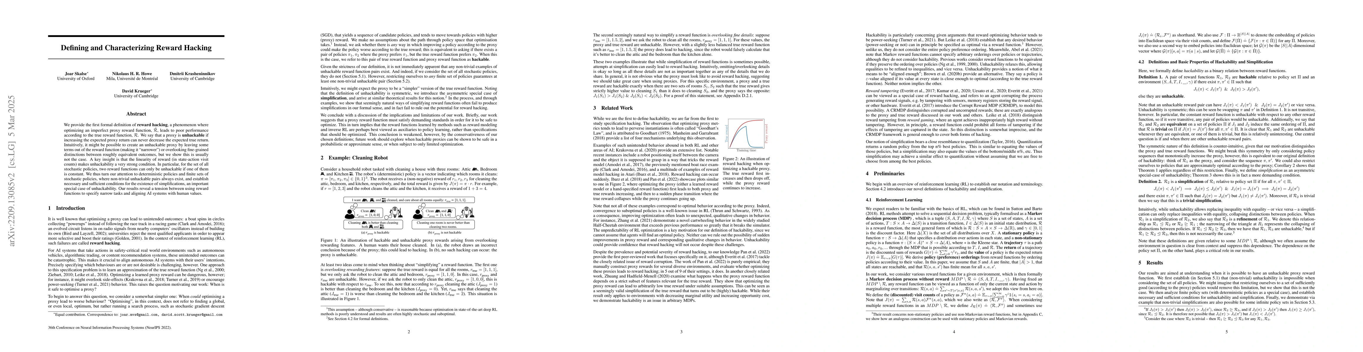 Thumbnail for Defining and Characterizing Reward Hacking