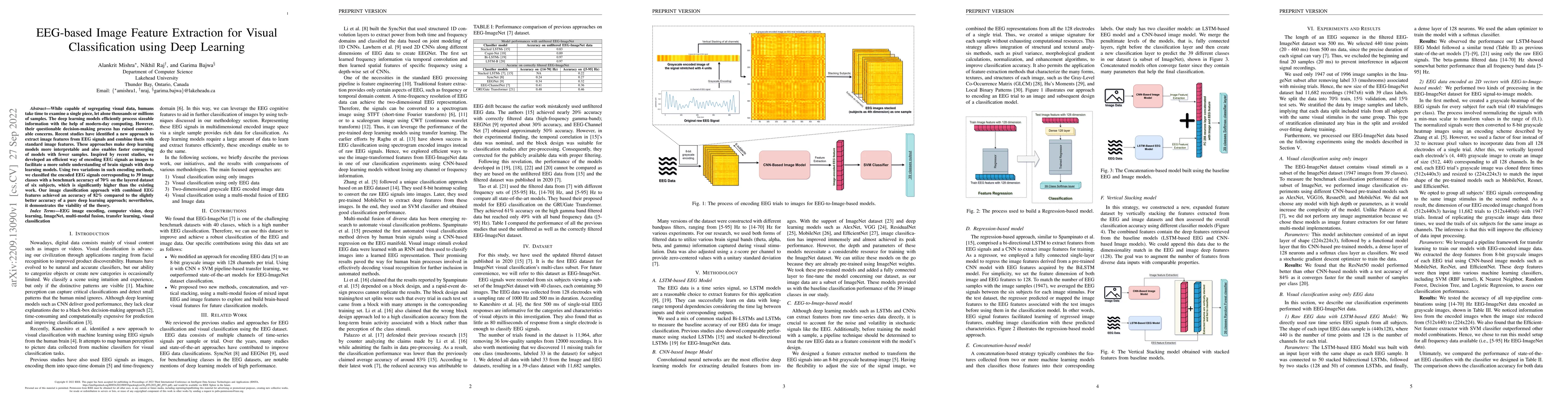 Thumbnail for EEG-based Image Feature Extraction for Visual Classification using Deep
  Learning
