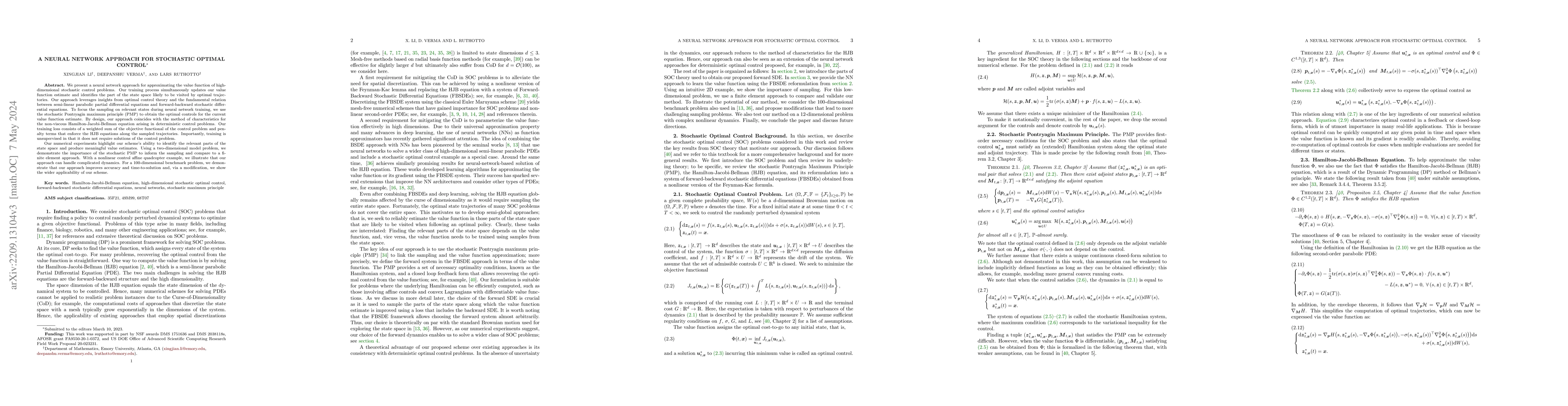 Thumbnail for A Neural Network Approach for Stochastic Optimal Control