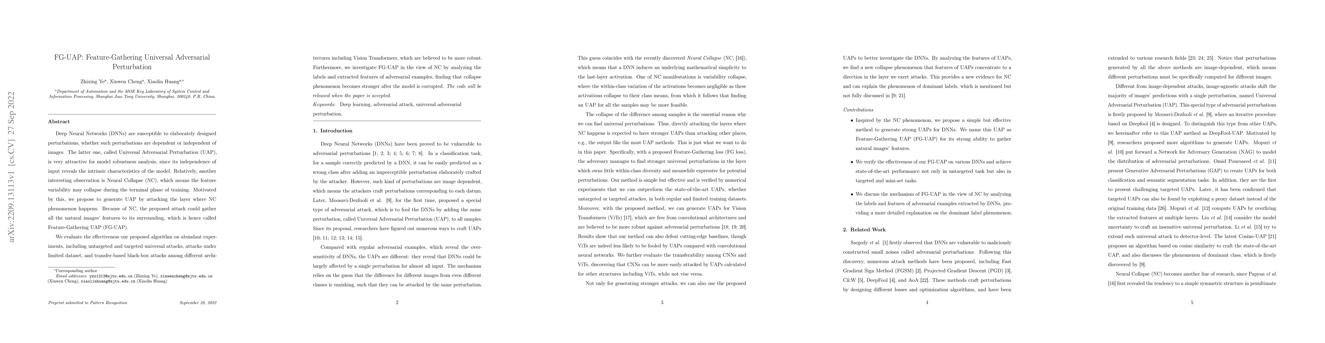 Thumbnail for FG-UAP: Feature-Gathering Universal Adversarial Perturbation