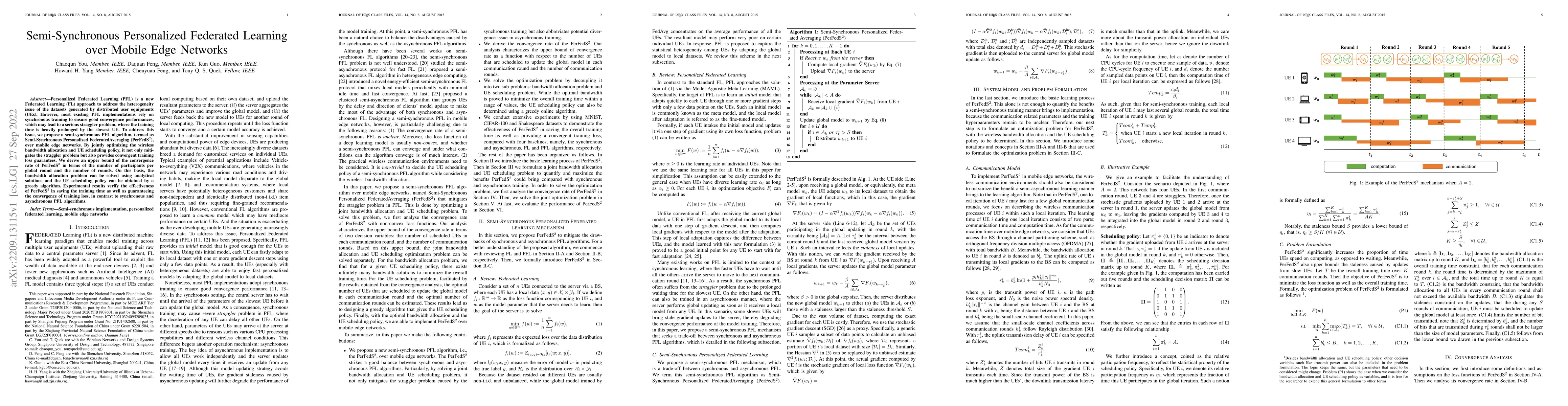 Thumbnail for Semi-Synchronous Personalized Federated Learning over Mobile Edge
  Networks
