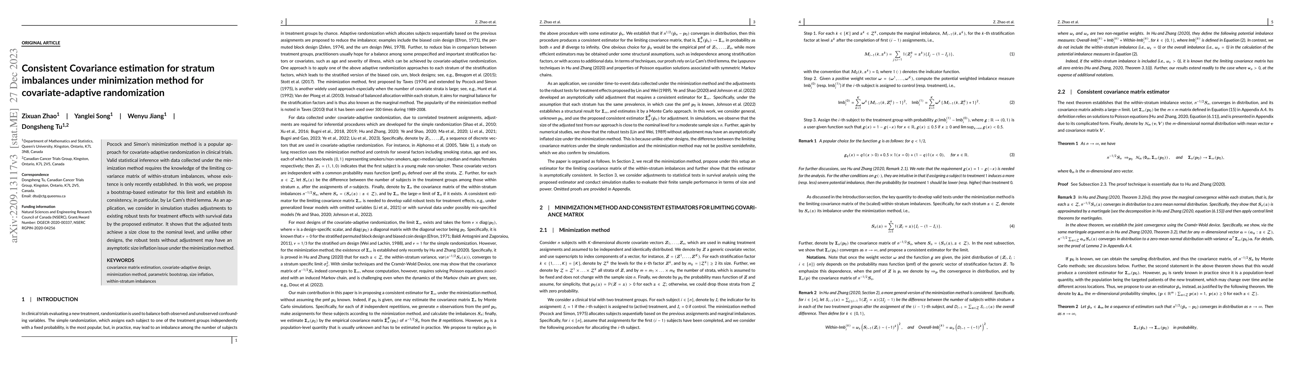 Thumbnail for Consistent Covariance estimation for stratum imbalances under
  minimization method for covariate-adaptive randomization