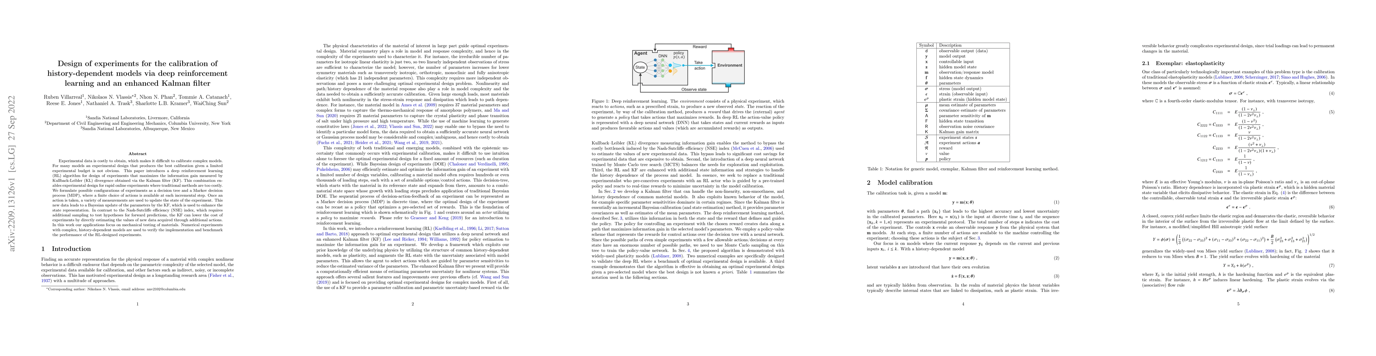 Thumbnail for Design of experiments for the calibration of history-dependent models
  via deep reinforcement learning and an enhanced Kalman filter