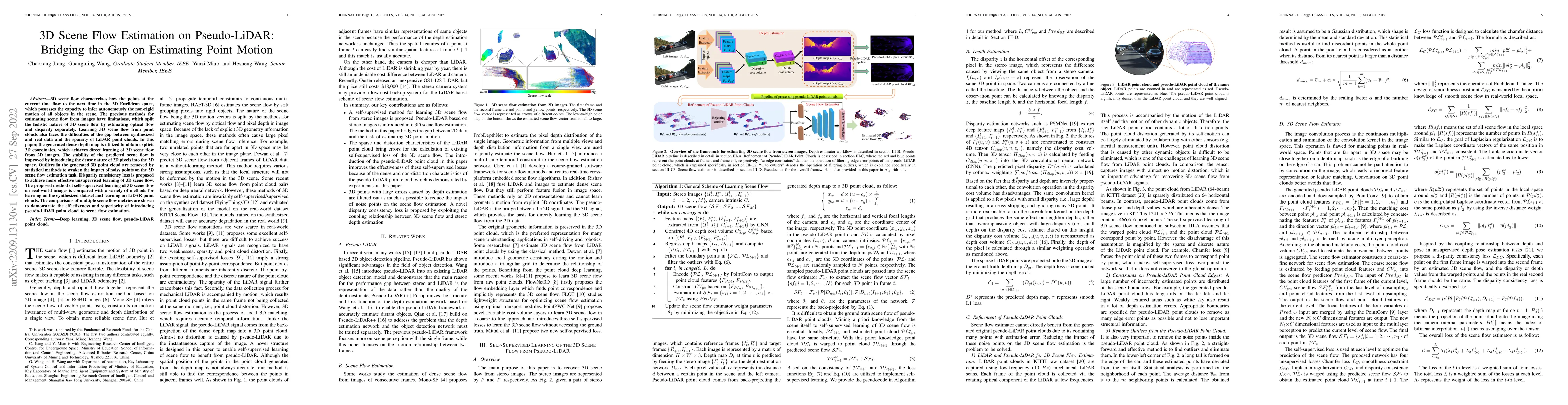 Thumbnail for 3D Scene Flow Estimation on Pseudo-LiDAR: Bridging the Gap on Estimating
  Point Motion
