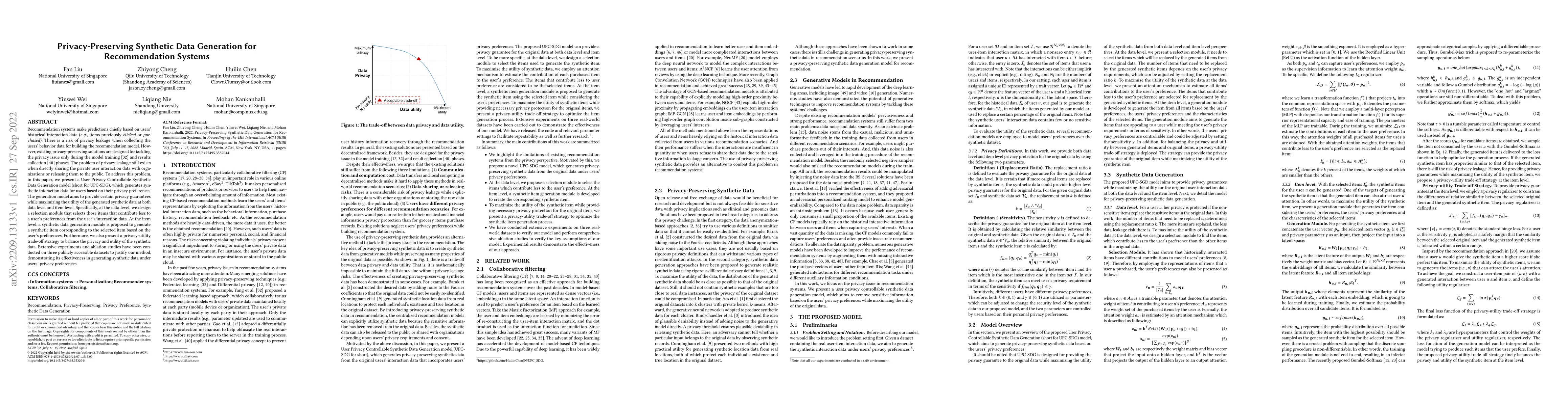 Thumbnail for Privacy-Preserving Synthetic Data Generation for Recommendation Systems
