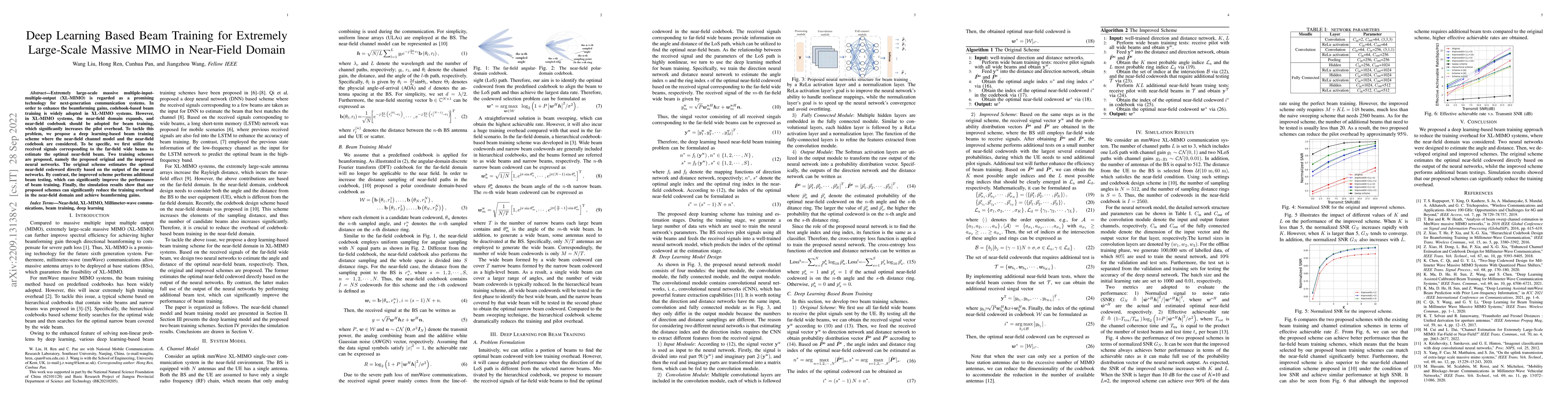 Thumbnail for Deep Learning Based Beam Training for Extremely Large-Scale Massive MIMO
  in Near-Field Domain