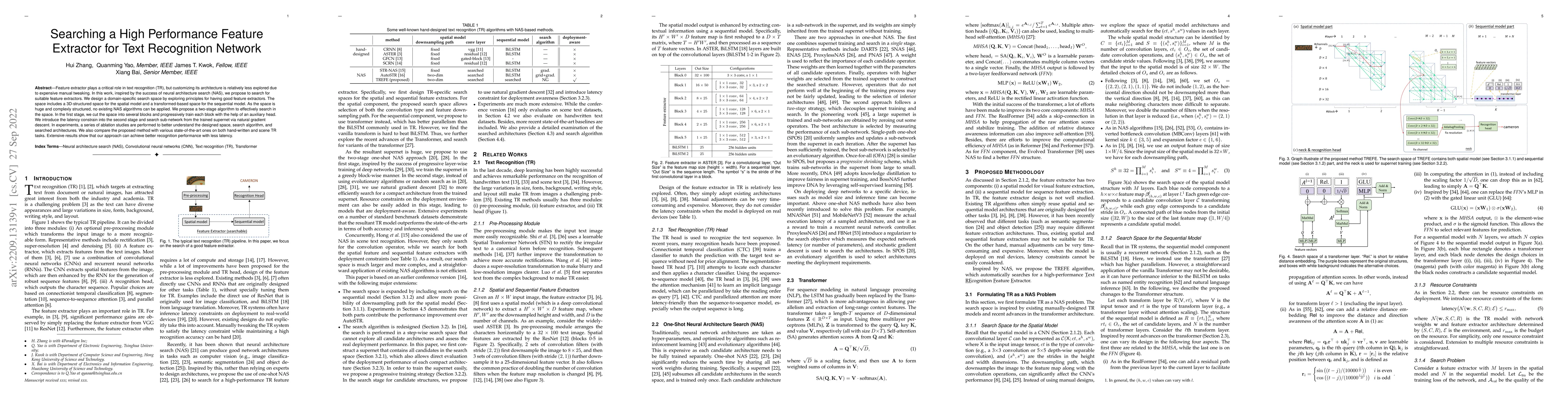 Thumbnail for Searching a High-Performance Feature Extractor for Text Recognition
  Network