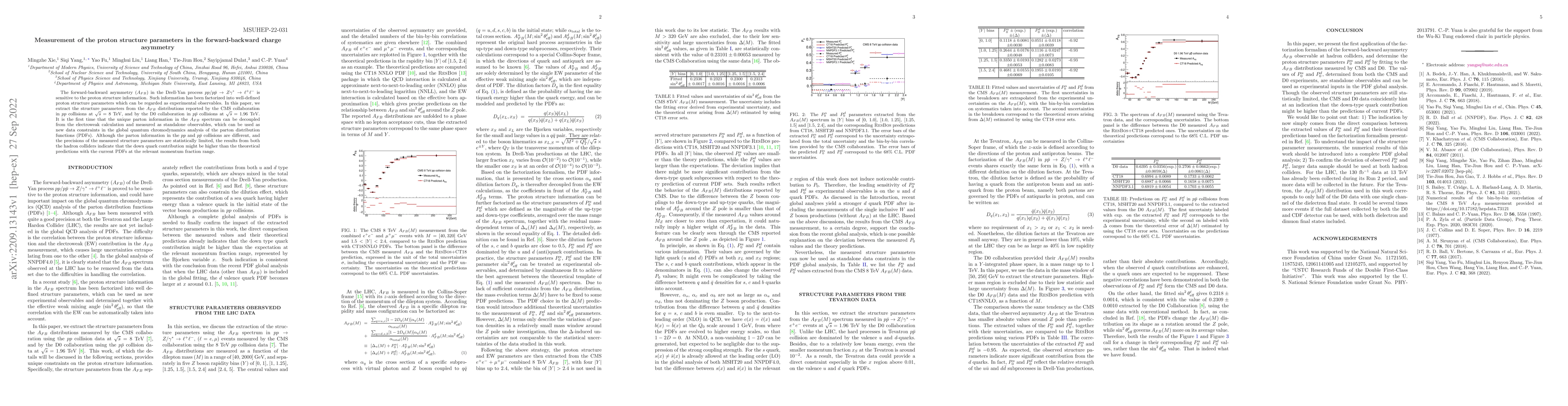 Thumbnail for Measurement of the proton structure parameters in the forward-backward
  charge asymmetry