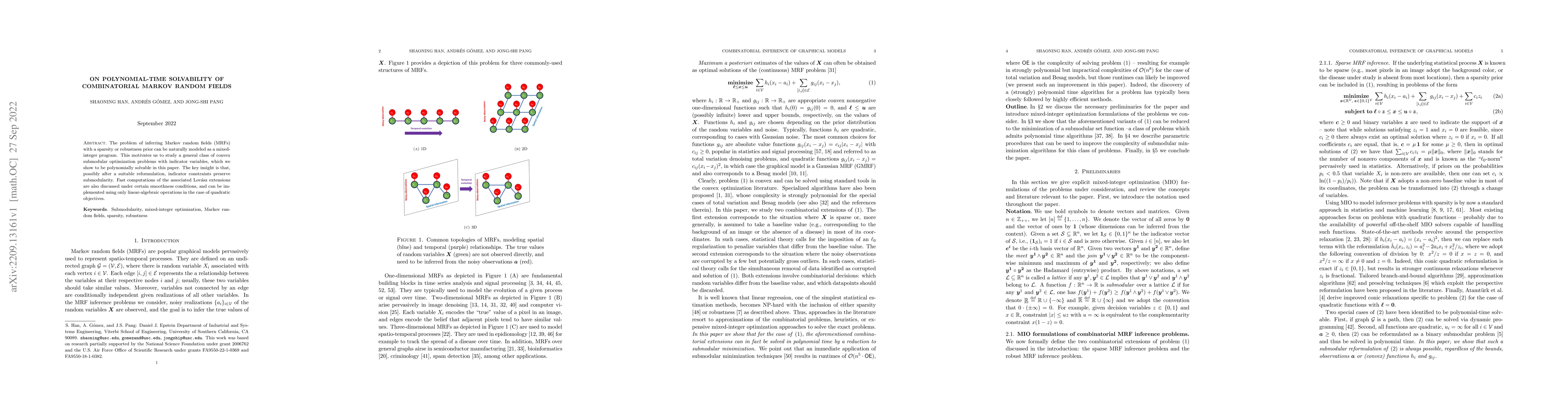 Thumbnail for On polynomial-time solvability of combinatorial Markov random fields
