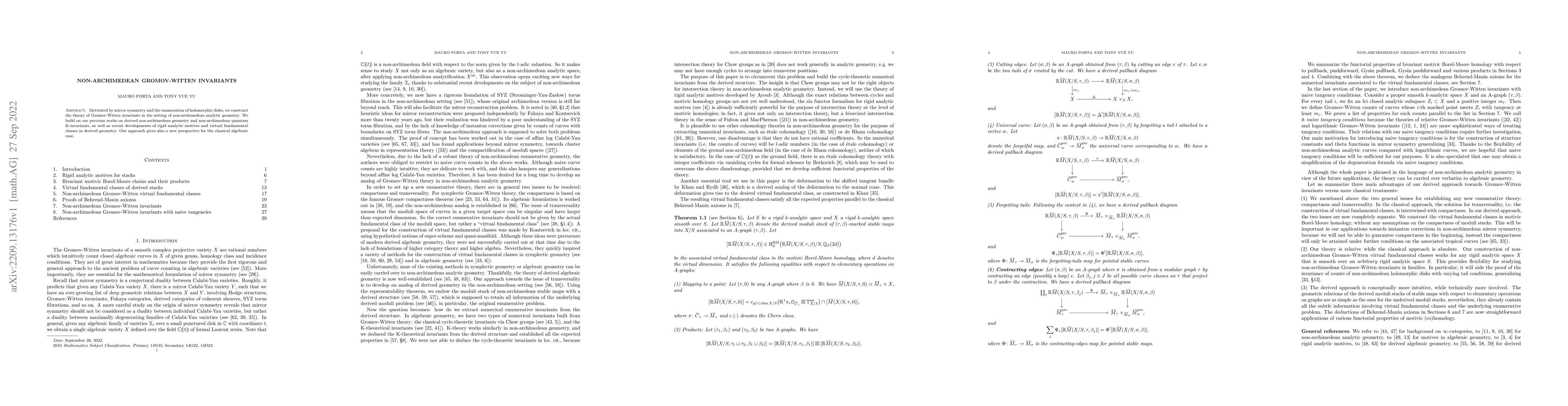 Thumbnail for Non-archimedean Gromov-Witten invariants