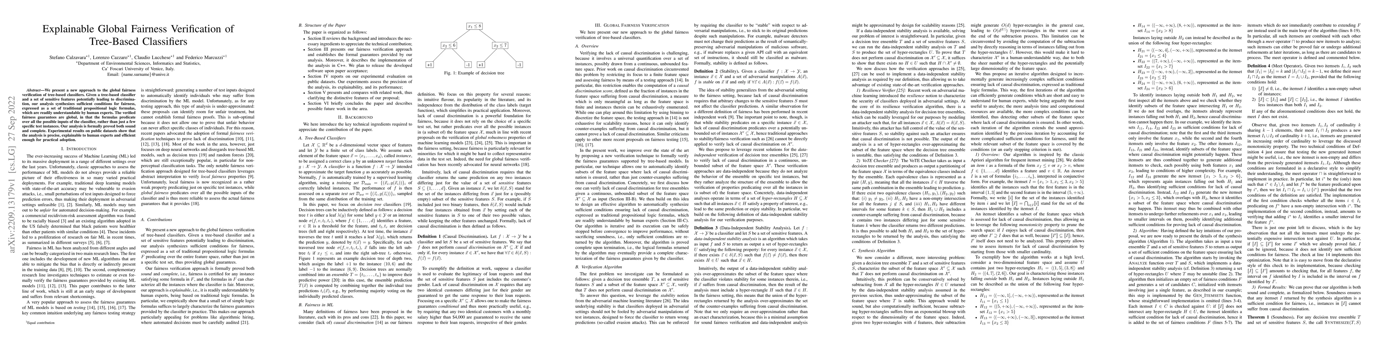 Thumbnail for Explainable Global Fairness Verification of Tree-Based Classifiers