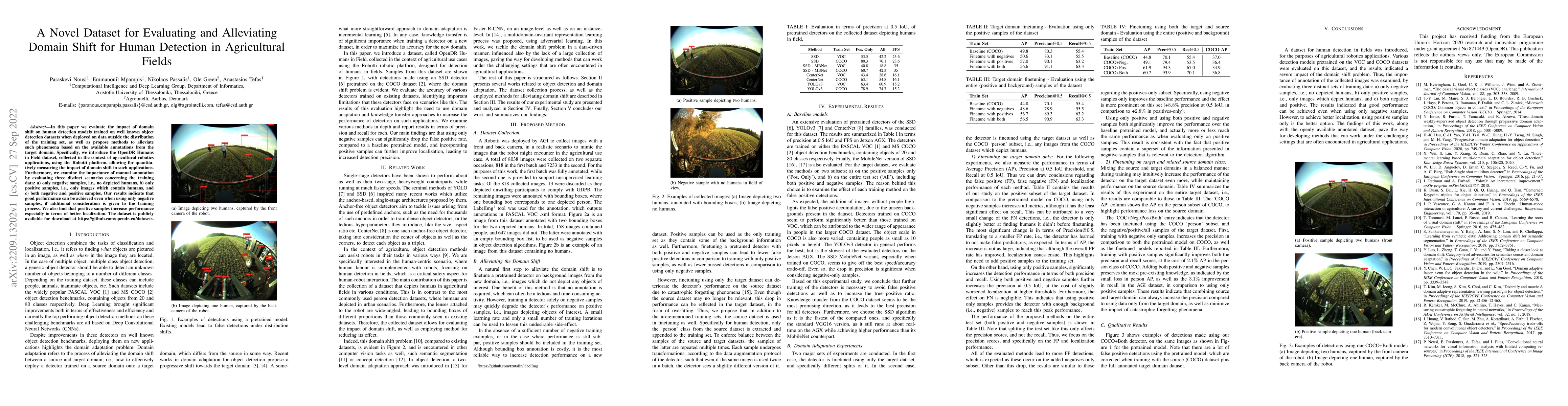 Thumbnail for A Novel Dataset for Evaluating and Alleviating Domain Shift for Human
  Detection in Agricultural Fields
