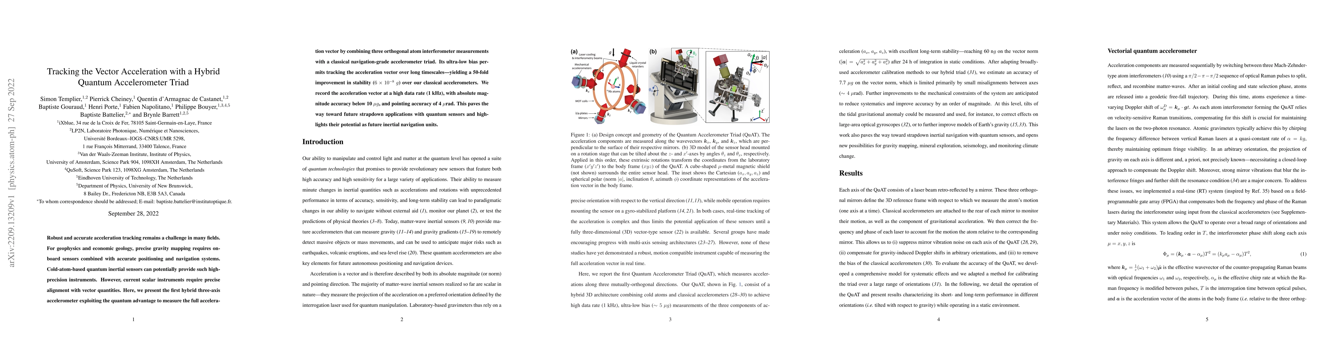 Thumbnail for Tracking the Vector Acceleration with a Hybrid Quantum Accelerometer
  Triad