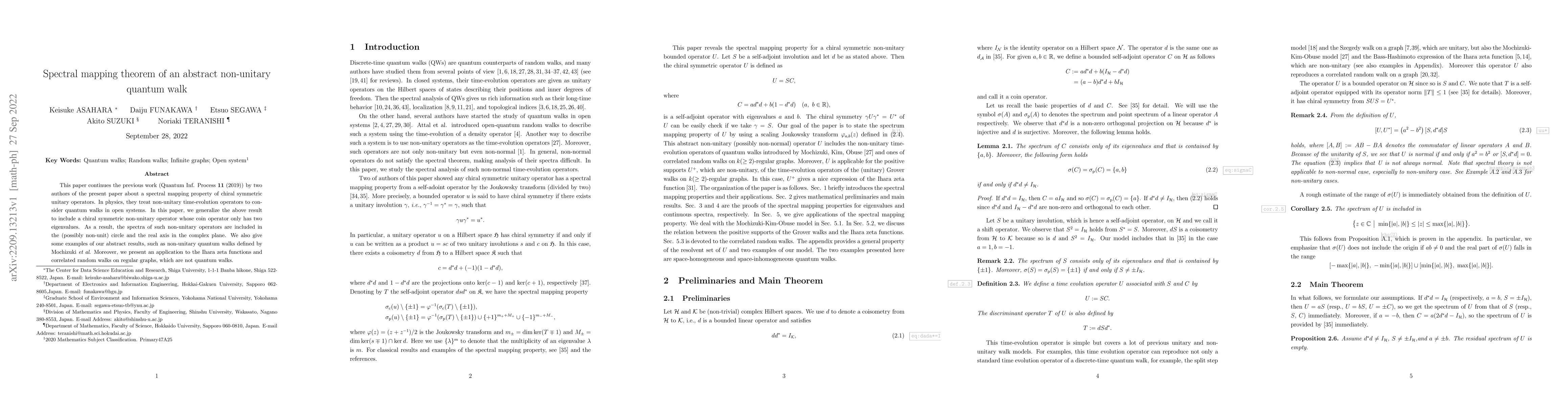 Thumbnail for Spectral mapping theorem of an abstract non-unitary quantum walk