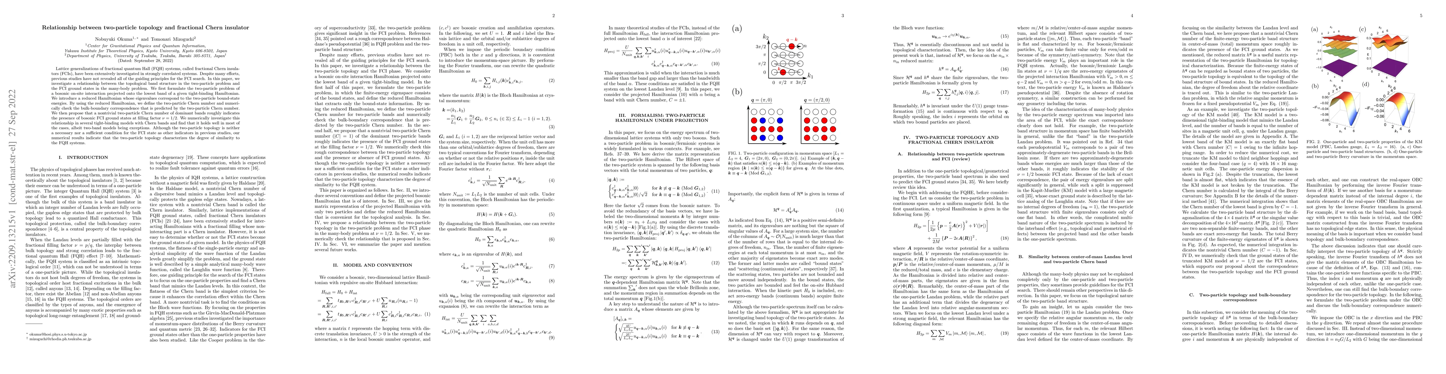 Thumbnail for Relationship between two-particle topology and fractional Chern
  insulator