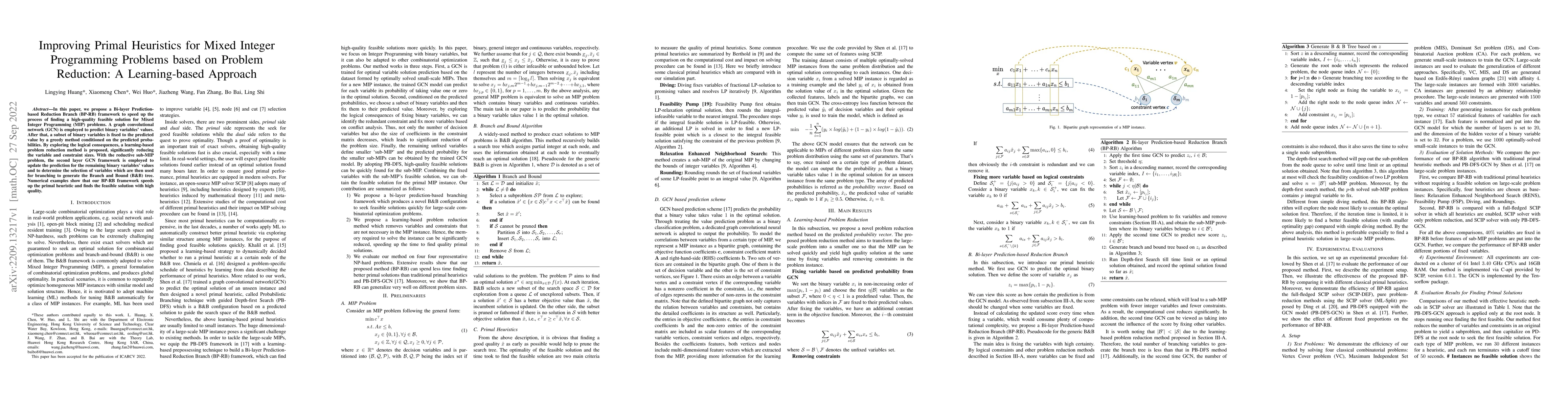 Thumbnail for Improving Primal Heuristics for Mixed Integer Programming Problems based
  on Problem Reduction: A Learning-based Approach