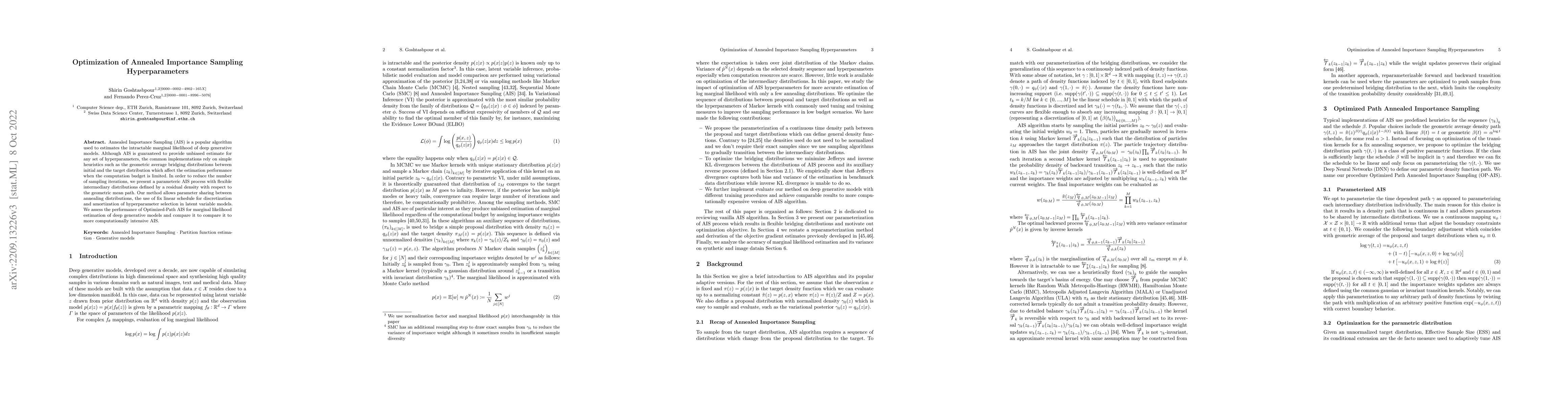 Thumbnail for Optimization of Annealed Importance Sampling Hyperparameters