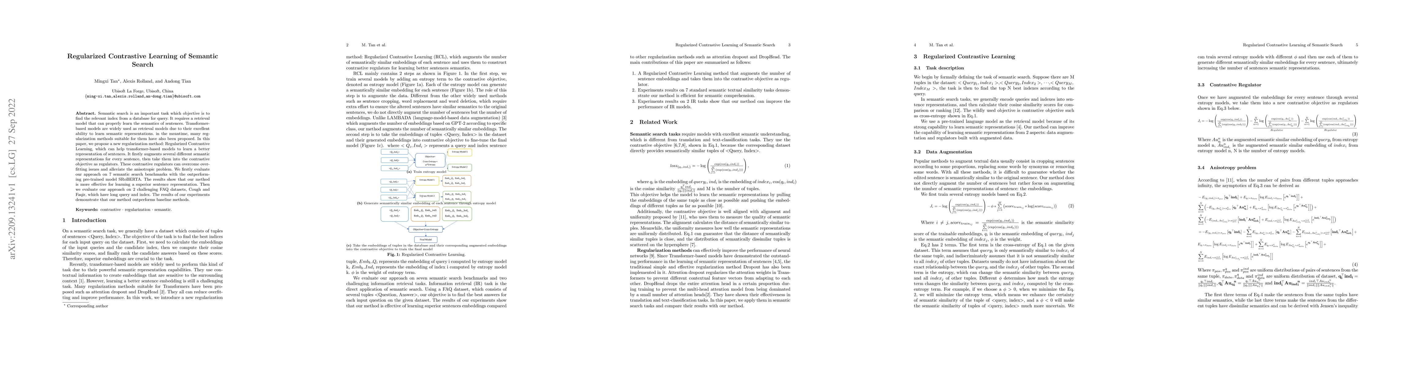 Thumbnail for Regularized Contrastive Learning of Semantic Search