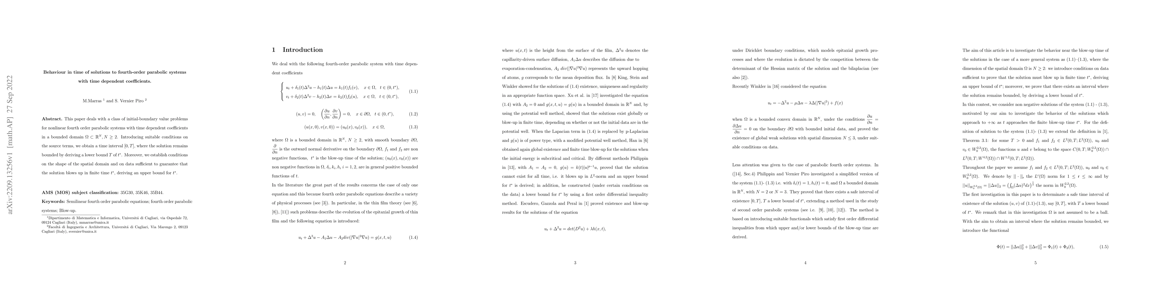 Thumbnail for Behaviour in time of solutions to fourth-order parabolic systems with
  time dependent coefficients