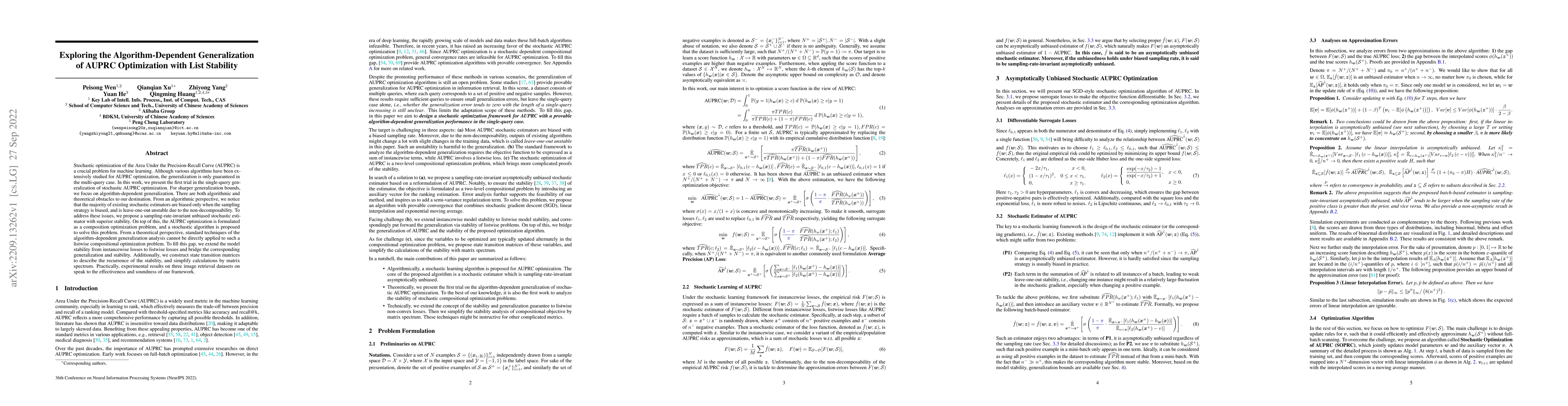 Thumbnail for Exploring the Algorithm-Dependent Generalization of AUPRC Optimization
  with List Stability
