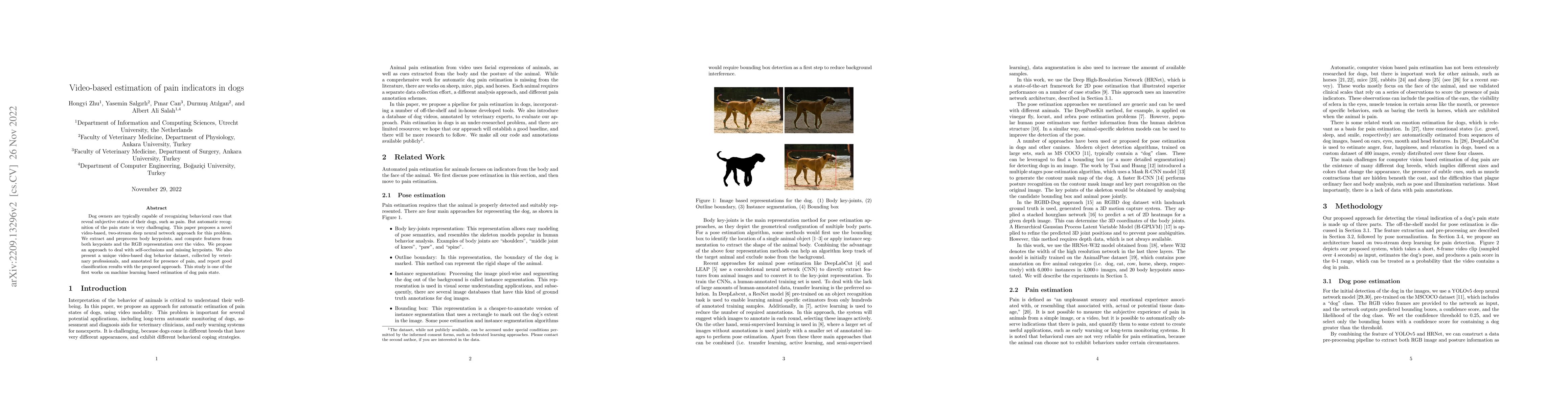 Thumbnail for Video-based estimation of pain indicators in dogs