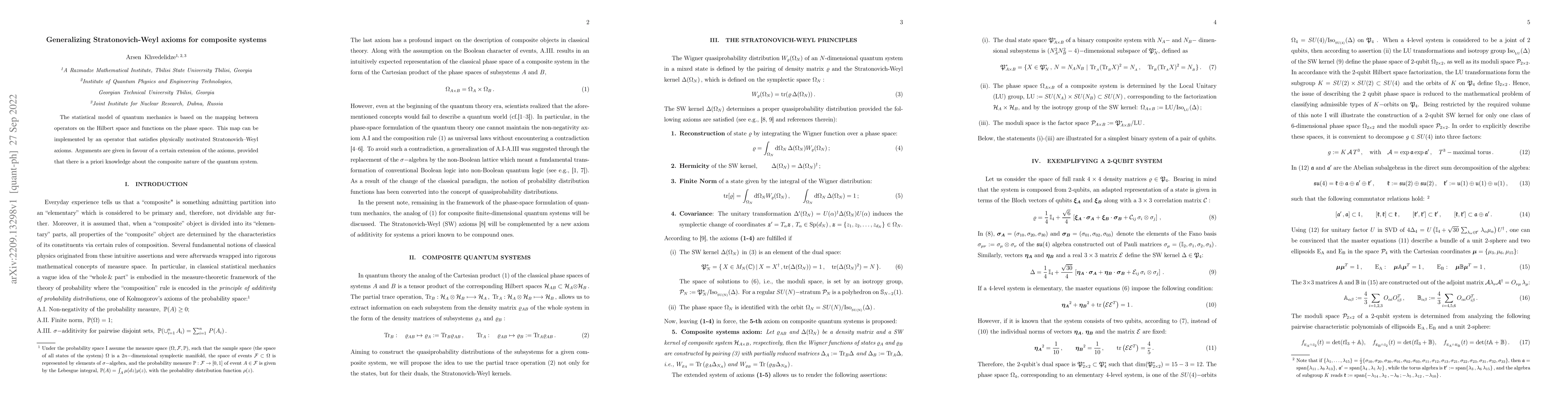 Thumbnail for Generalizing Stratonovich-Weyl axioms for composite systems