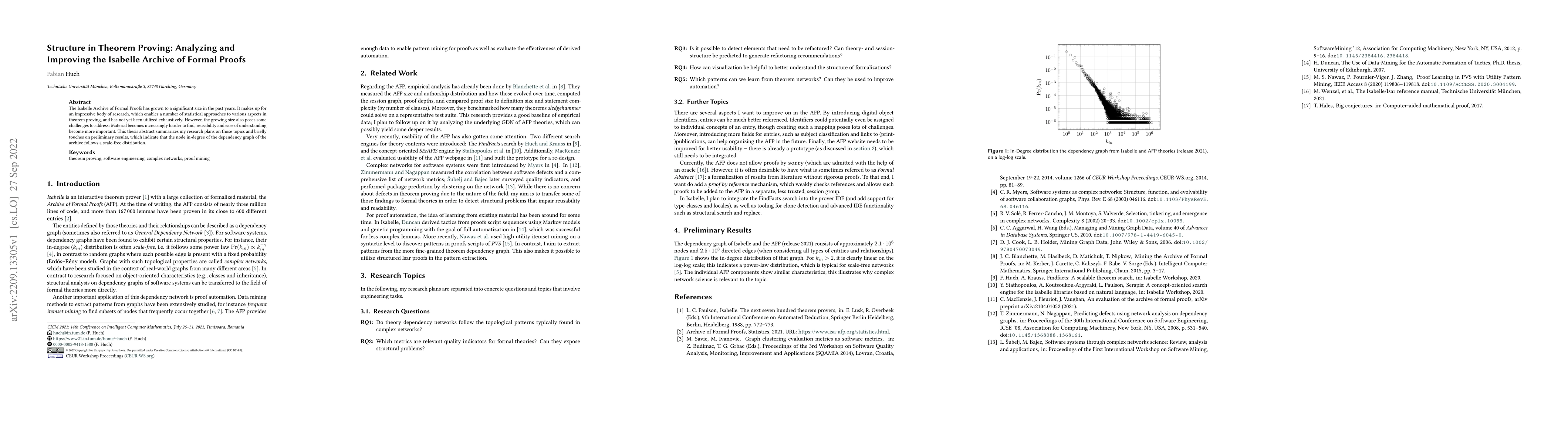 Thumbnail for Structure in Theorem Proving: Analyzing and Improving the Isabelle
  Archive of Formal Proofs