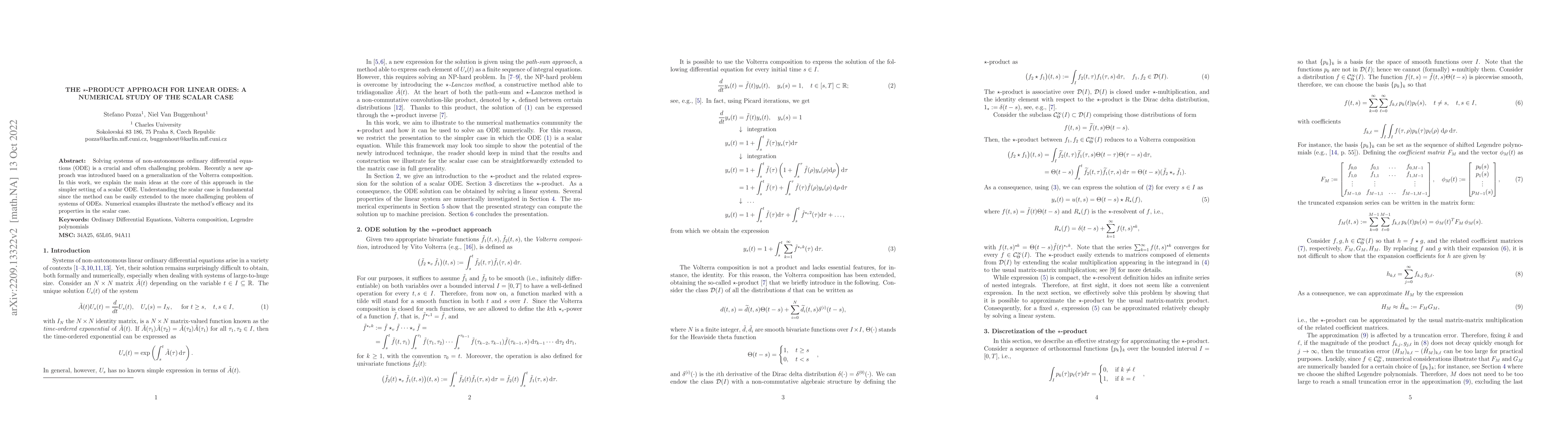 Thumbnail for The *-product approach for linear ODEs: a numerical study of the scalar
  case