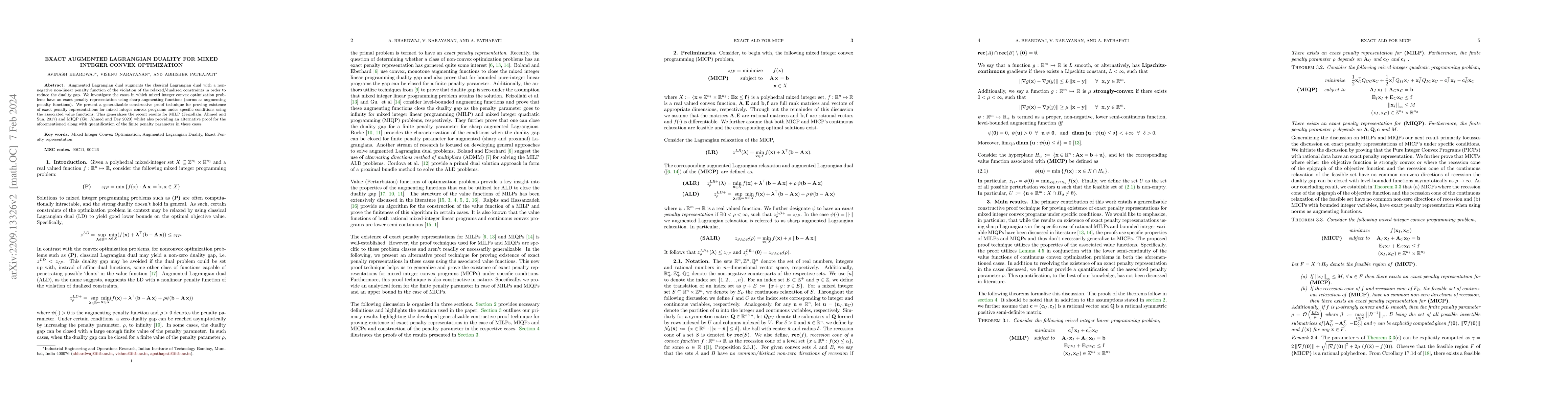 Thumbnail for Exact augmented Lagrangian duality for mixed integer convex optimization
