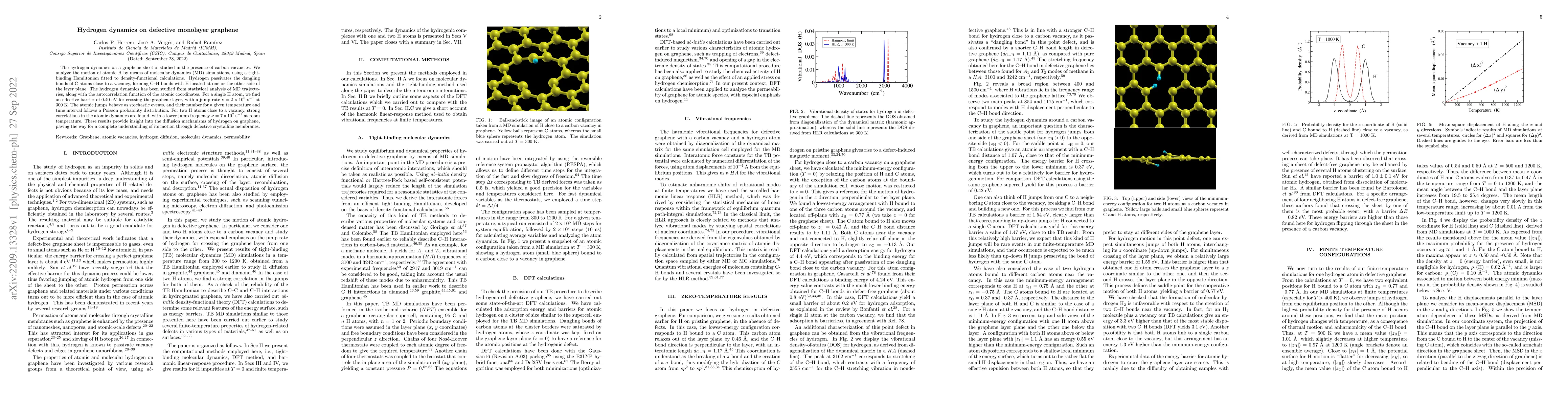 Thumbnail for Hydrogen dynamics on defective monolayer graphene