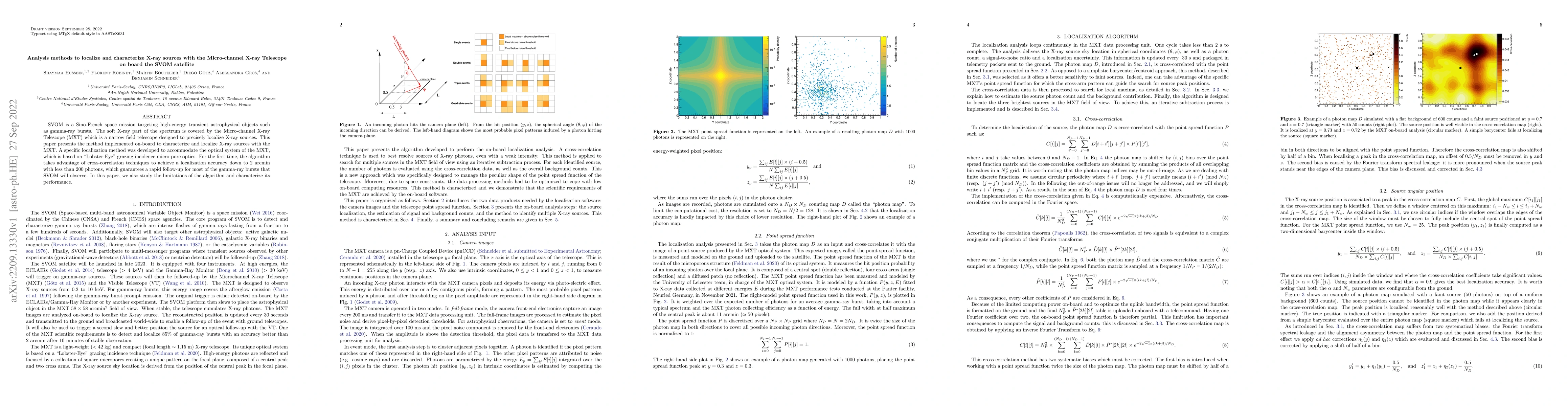 Thumbnail for Analysis methods to localize and characterize X-ray sources with the
  Micro-channel X-ray Telescope on board the SVOM satellite