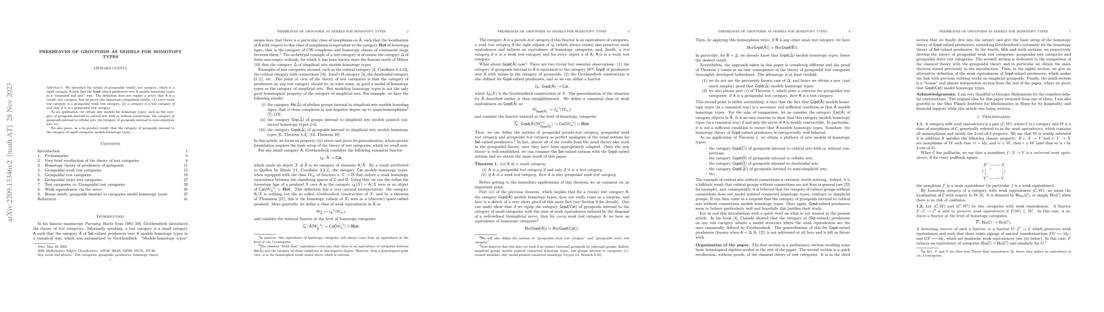 Thumbnail for Presheaves of groupoids as models for homotopy types