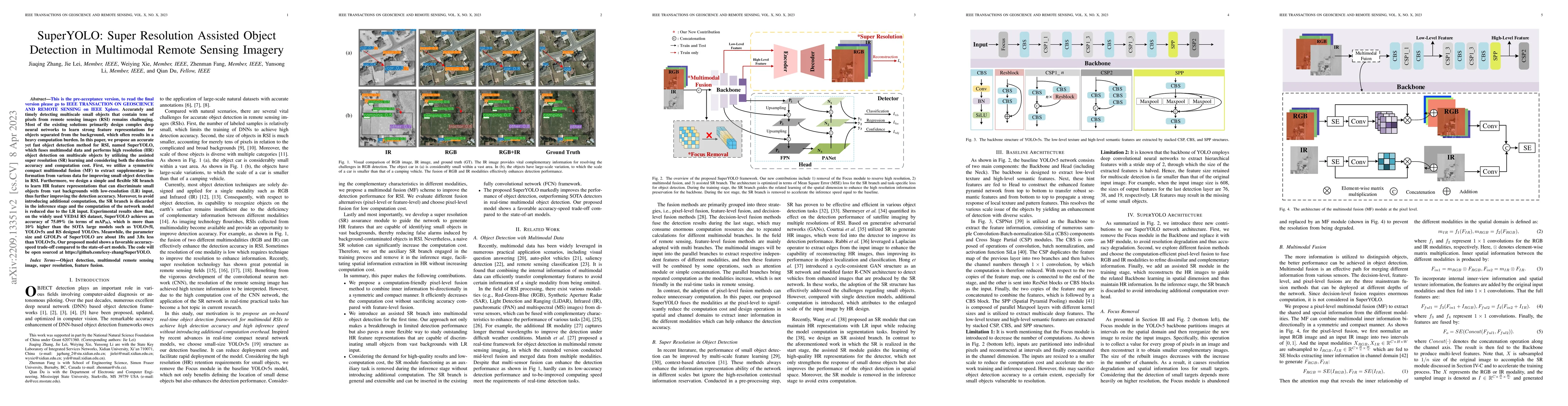 Thumbnail for SuperYOLO: Super Resolution Assisted Object Detection in Multimodal
  Remote Sensing Imagery
