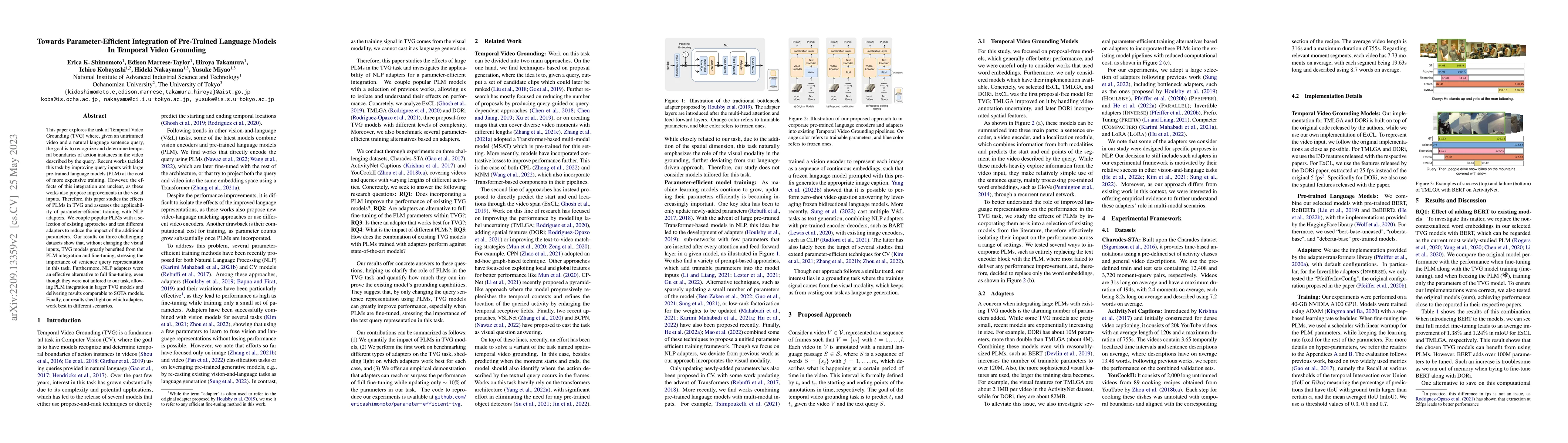 Thumbnail for Towards Parameter-Efficient Integration of Pre-Trained Language Models
  In Temporal Video Grounding