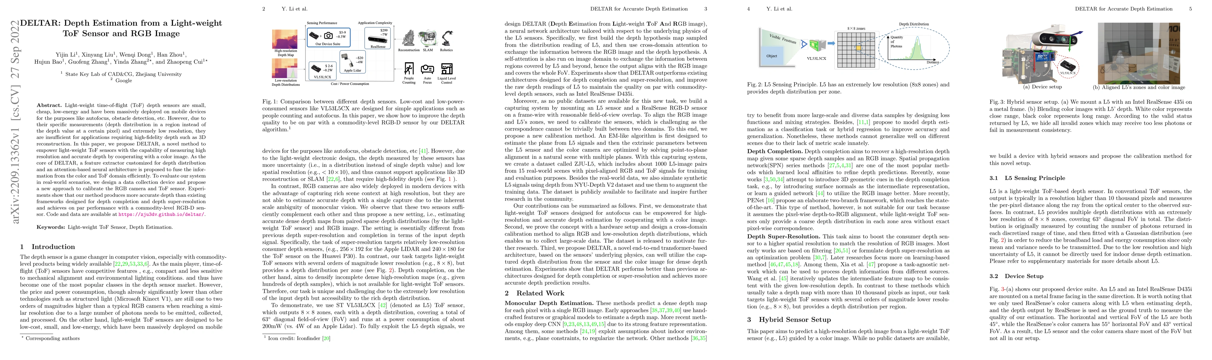 Thumbnail for DELTAR: Depth Estimation from a Light-weight ToF Sensor and RGB Image