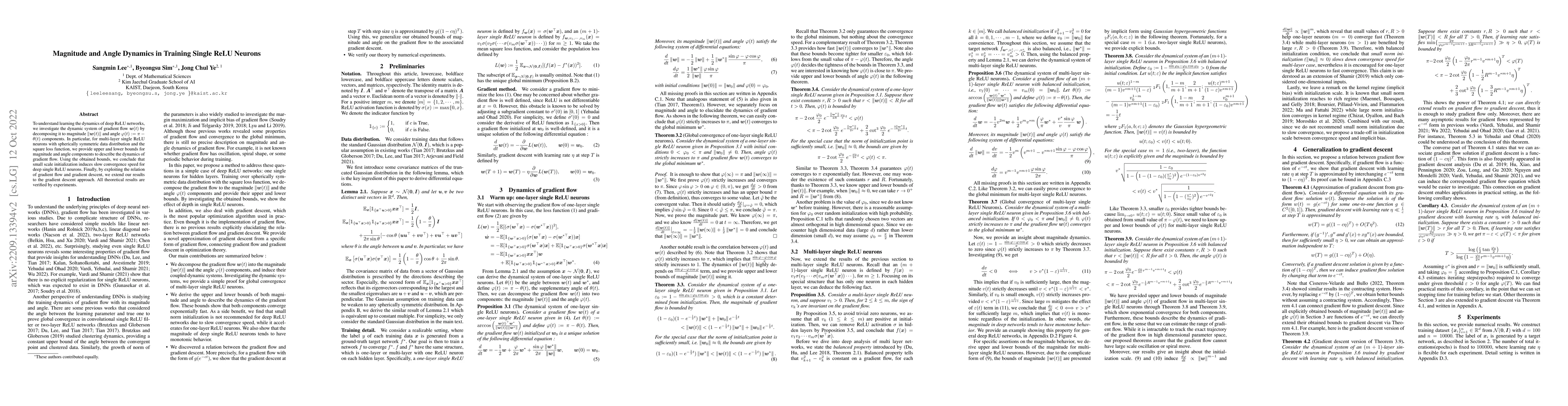 Thumbnail for Magnitude and Angle Dynamics in Training Single ReLU Neurons
