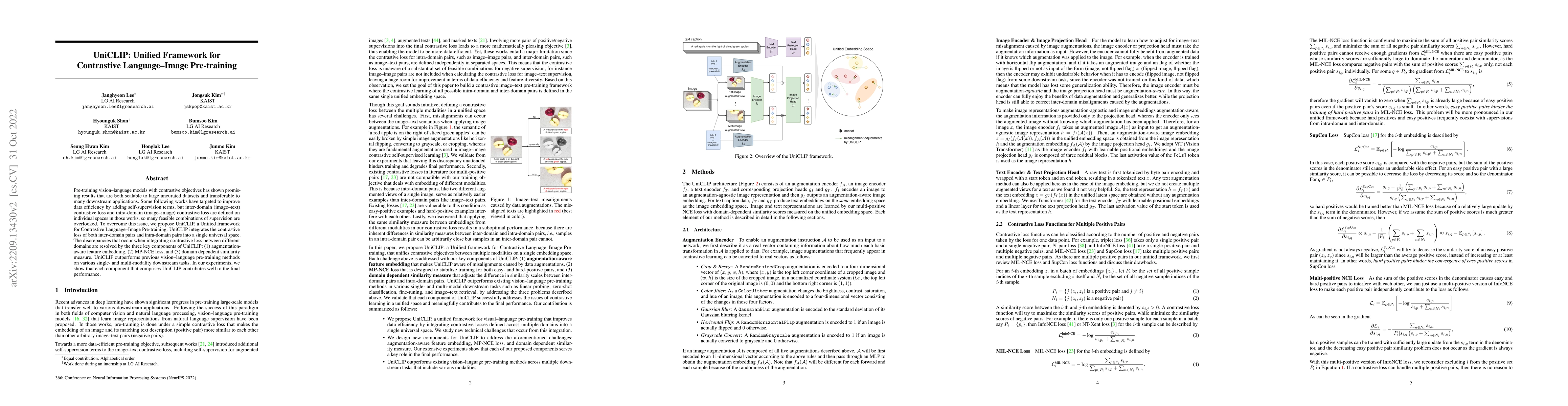 Thumbnail for UniCLIP: Unified Framework for Contrastive Language-Image Pre-training