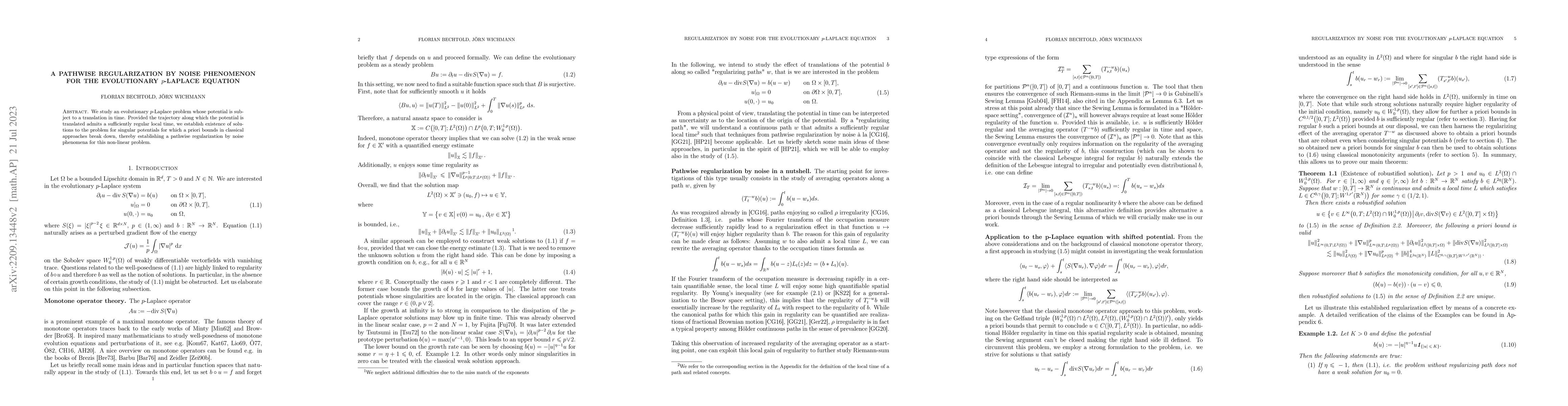Thumbnail for A pathwise regularization by noise phenomenon for the evolutionary
  $p$-Laplace equation