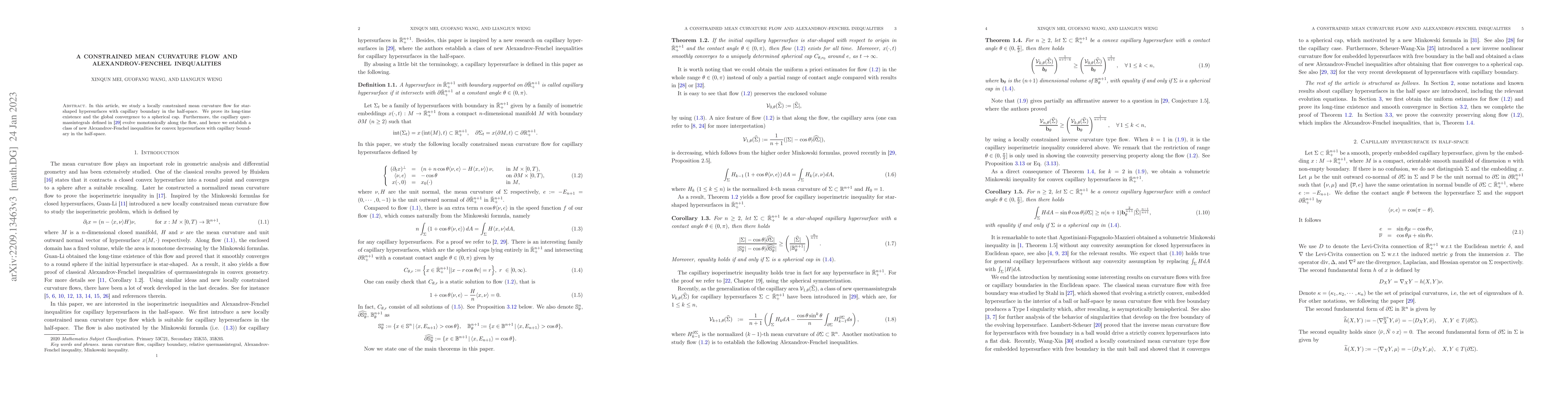 Thumbnail for A constrained mean curvature flow and Alexandrov-Fenchel inequalities
