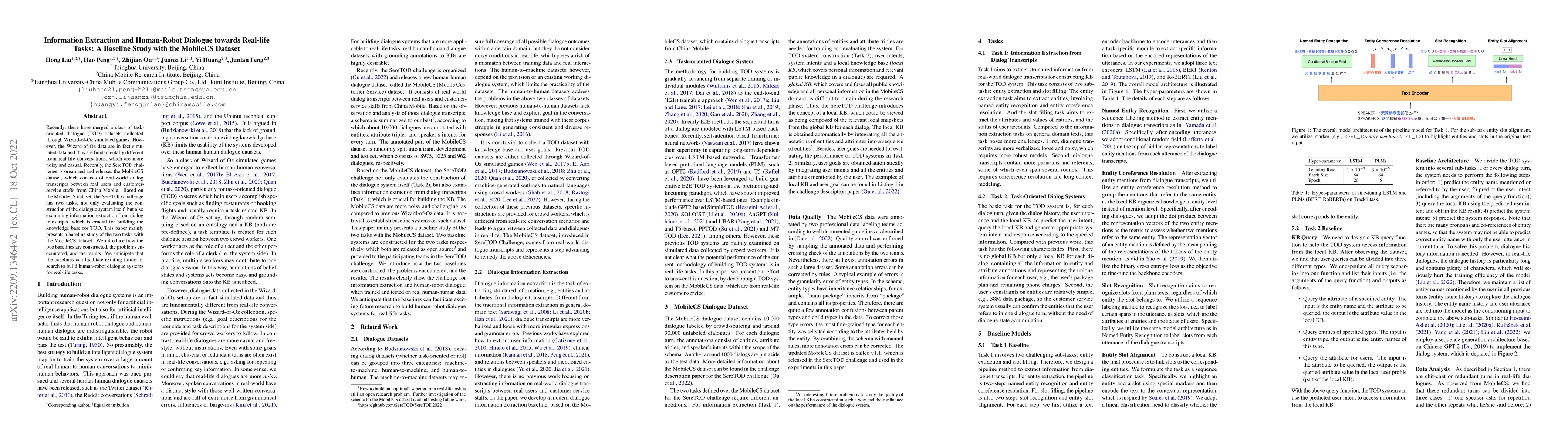 Thumbnail for Information Extraction and Human-Robot Dialogue towards Real-life Tasks:
  A Baseline Study with the MobileCS Dataset